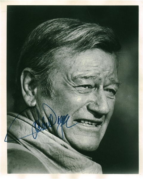 John Wayne Superbly Signed 8" x 10" Black & White Photograph (Beckett/BAS Guaranteed)