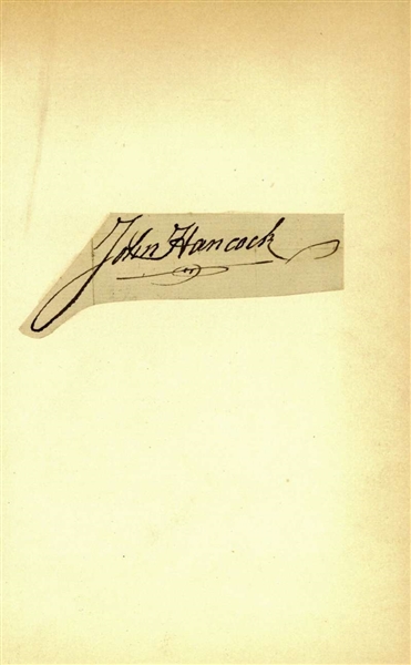 John Hancock Large & Impressive Signed 2.5" x 4" Document Cut (Beckett/BAS)
