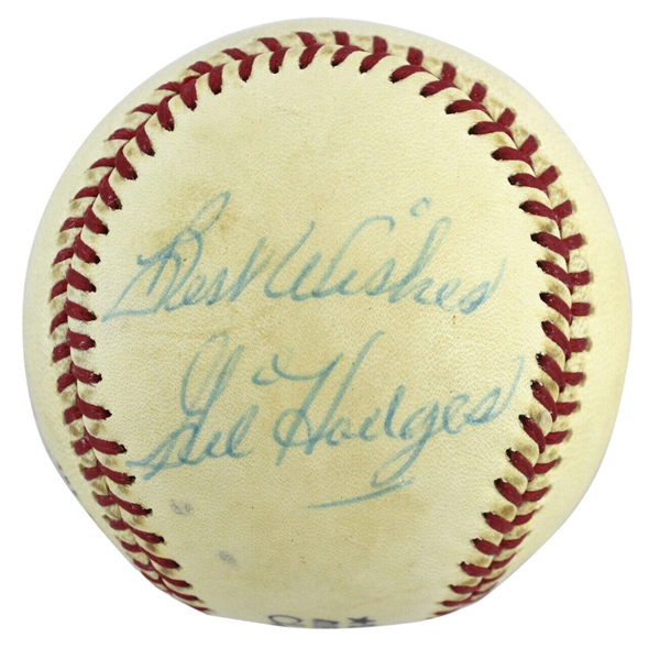 Gil Hodges Rare Single Signed ONL (Feeney) Baseball (PSA/DNA)