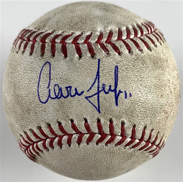 Aaron Judge Game Used & Signed OML Baseball :: 6-22-17 NYY vs LAA :: Judge Home Run Game! (PSA/DNA & MLB Hologram)