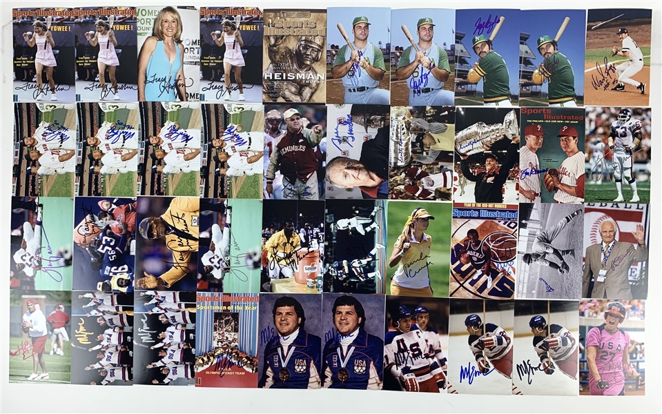 Sports Stars & Legends: Lot of One Hundred One (101) Signed 4x6 Photos w/Nowitzki, Stockton, Kournikova, Hull, etc (Beckett/BAS Guaranteed)
