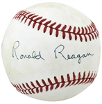 Ronald Reagan Signed Presidential-Era OAL (Giamatti) Baseball (PSA/DNA)