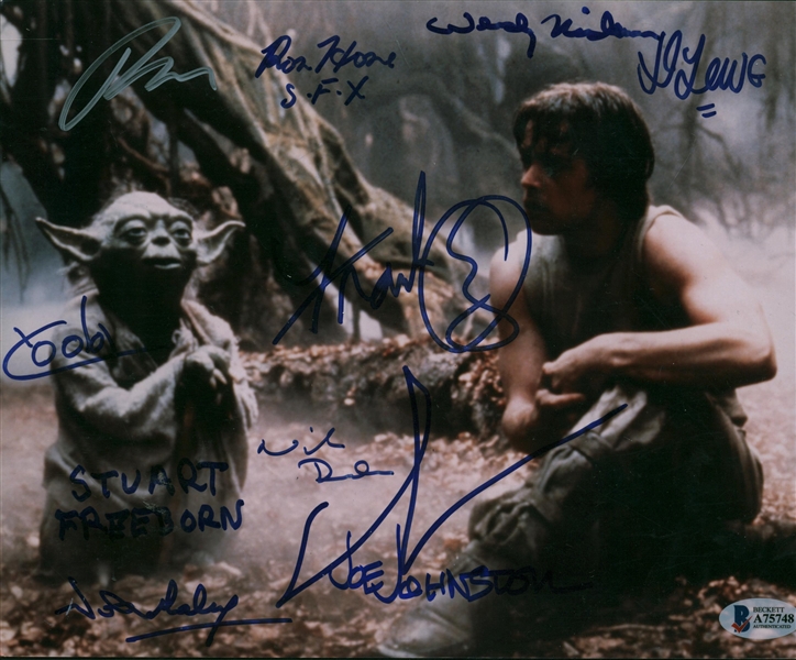 Star Wars: Cast Signed 8" x 10" Photograph of the Cast Who Made Yoda w/ Oz, Lucas & Others! (Beckett/BAS)