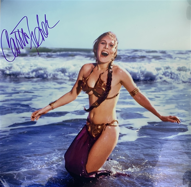 Carrie Fisher Signed 20" x 20" Rolling Stone Metallic Photograph (Official Pix)