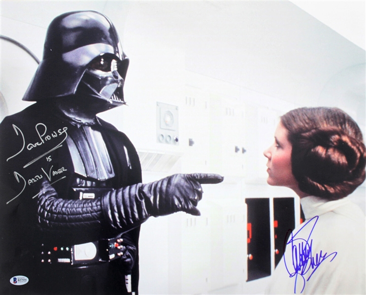 David Prowse & Carrie Fisher Dual-Signed "A New Hope" 16" x 20" Photograph (Beckett/BAS