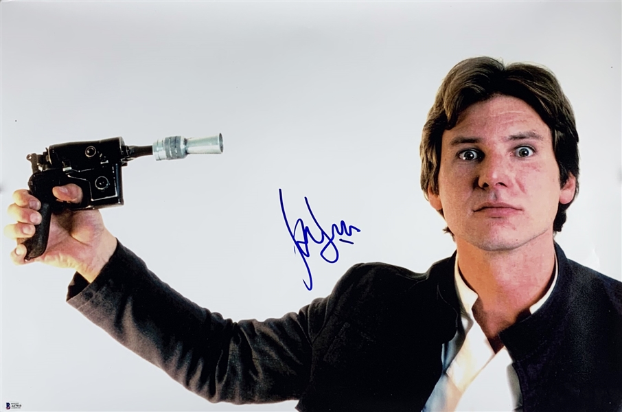 Star Wars: Harrison Ford Signed 30" x 20" Color Photograph as Han Solo! (Beckett/BAS LOA)