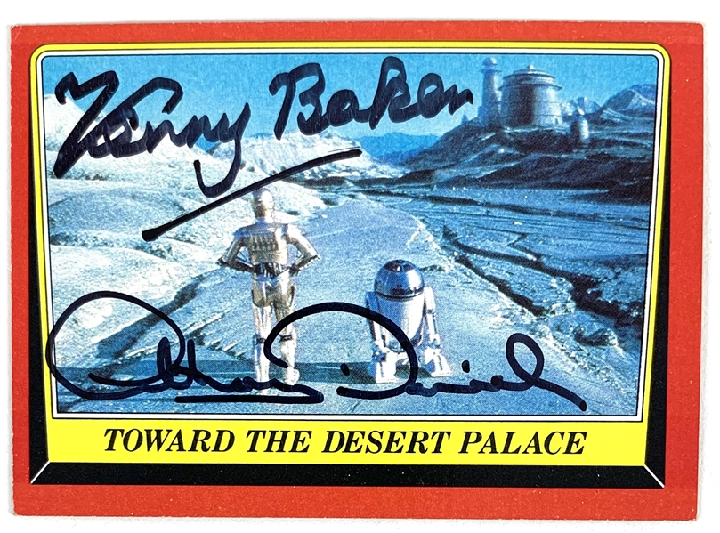 Droids: Kenny Baker & Anthony Daniels Dual Signed 1983 Star Wars ROTJ Trading Card #11 (Beckett/BAS Guaranteed)(Steve Grad Collection)