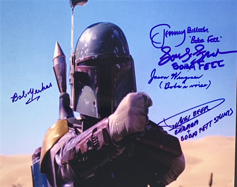 Boba Fett: Cast Signed 8" x 10" Color Photo with 5 Signatures (Beckett/BAS Guaranteed)(Steve Grad Collection)