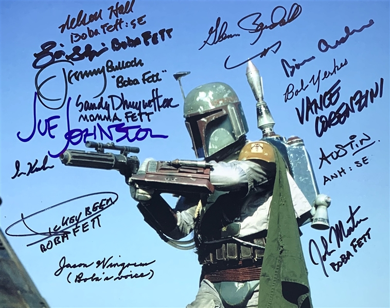 Boba Fett Extensively Signed 8" x 10" Color Photo with Sixteen (16) Key Autographs Incl. Actors, Designers, Stuntmen, etc (Beckett/BAS Guaranteed)(Steve Grad Collection)