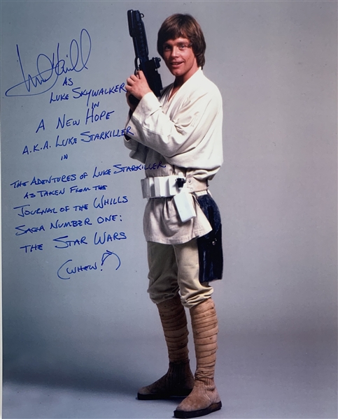 Mark Hamill Signed 8" x 10" Color Photo as Luke Skywalker with Amazingly Detailed Inscription (Beckett/BAS Guaranteed)(Steve Grad Collection)