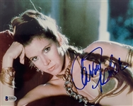 Carrie Fisher Signed 8" x 10" Slave Leia Photograph (Beckett/BAS)