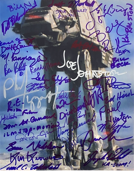 The Imperial Walker: 8" x 10" Color Photo Signed by an Amazing Forty-One (41) ILM Crew Members Who Created It! (Beckett/BAS Guaranteed)(Steve Grad Collection)