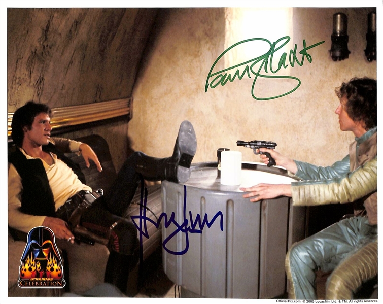 Harrison Ford & Paul Blake Unique Signed 8" x 10" Photo of Cantina Scene Rehearsal (Beckett/BAS LOA)
