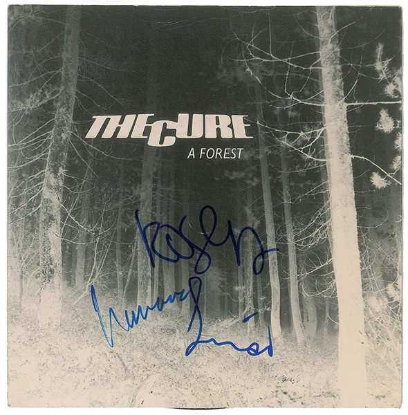 The Cure Desirable Group Signed "A Forest" 45 RPM Record (John Brennan Collection)(Beckett/BAS Guaranteed)