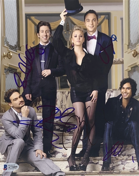 The Big Bang Theory Cast Signed 8" x 10" Color Photo with Cuoco, Galecki, etc. (JSA LOA)