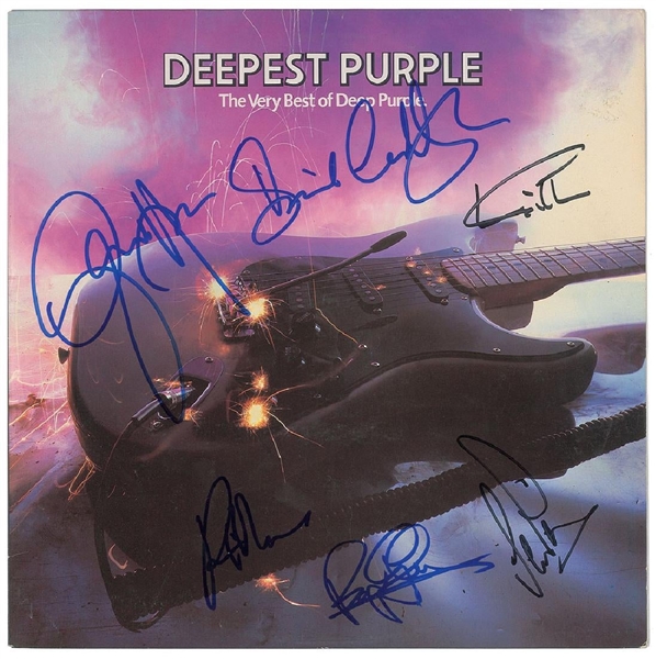 Deep Purple Group Signed "Deepest Purple" Record Album Cover (John Brennan Collection)(Beckett/BAS Guaranteed)