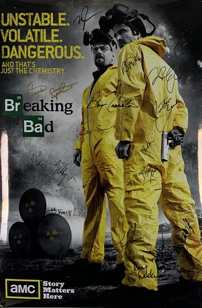 Breaking Bad Cast Signed 36" x 24" Promotional TV Poster (Beckett/BAS Guaranteed)