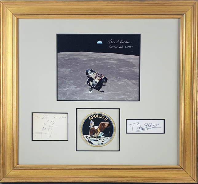 Apollo 11 Crew Signature Set in Custom Framed Display (Beckett/BAS Guaranteed)