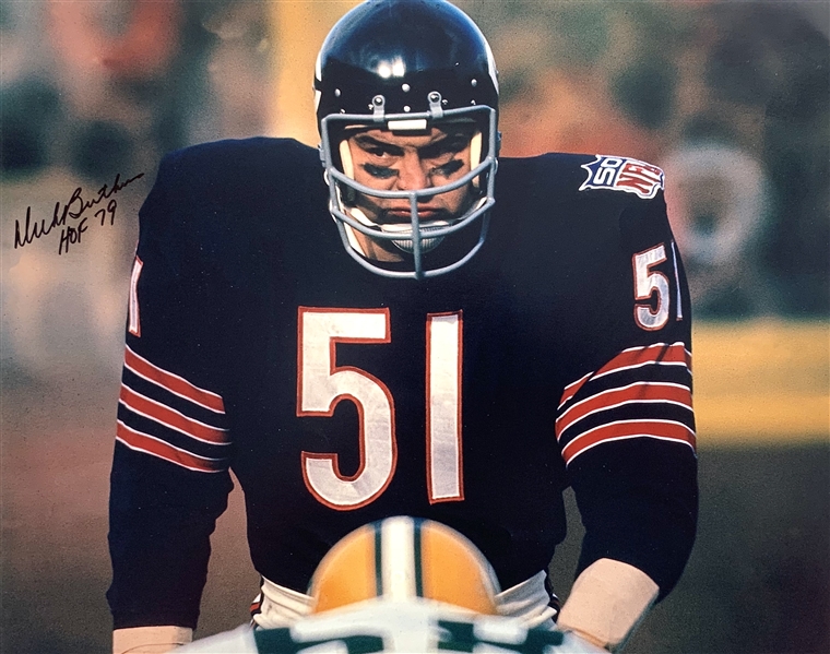 Dick Butkus Signed 11" x 14" Color Photo with "HOF 79" Inscription (Beckett/BAS Guaranteed)