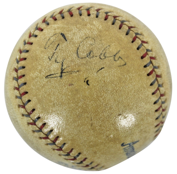 RARE Vintage Ty Cobb Signed OAL Reach (Johnson) Baseball c. 1926-27 (JSA)