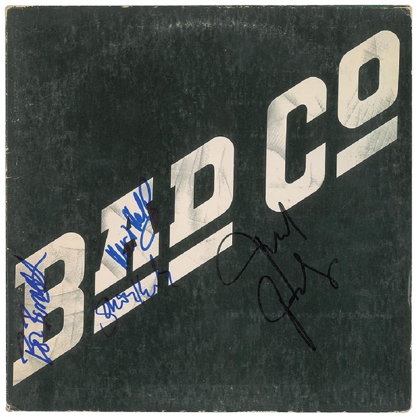 Bad Company Group Signed Self-Titled Debut Album Cover (John Brennan Collection)(Beckett/BAS Guaranteed)