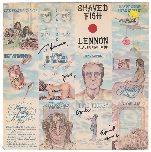 The Beatles: Yoko Ono Signed "Shaved Fish" Album Cover (John Brennan Collection)(JSA)