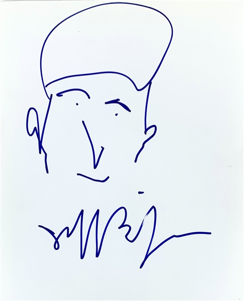 Jeff Bridges Hand Drawn & Signed Face Sketch on 8" x 11" Glossy Sheet (John Brennan Collection)(Beckett/BAS Guaranteed)