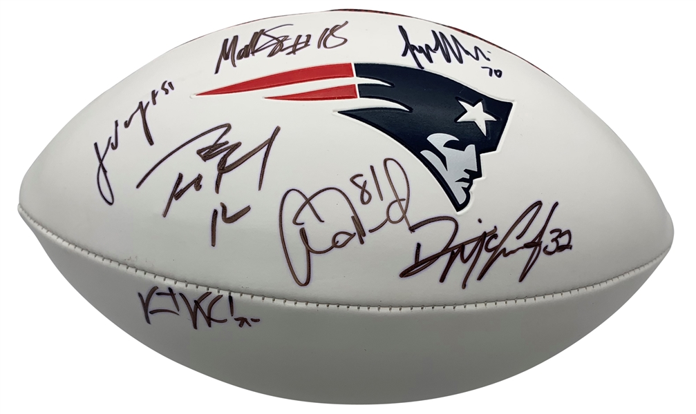 2012 New England Patriots Captains Multi-Signed Football w/ Aaron Hernandez & Tom Brady! (NFL Auctions-PSA/DNA) 