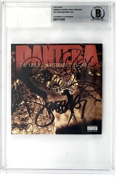 Pantera Group Signed "Great Southern Trendkill" CD Booklet (Beckett/BAS Encapsulated)