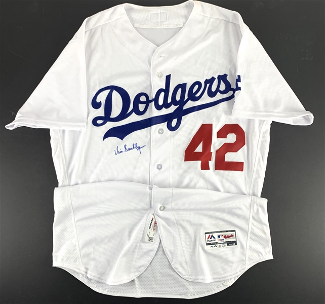 Vin Scully Signed 2017 Jackie Robinson Day #42 Andre Ethier Team Issued Jersey (PSA/DNA & MLB Authentication)