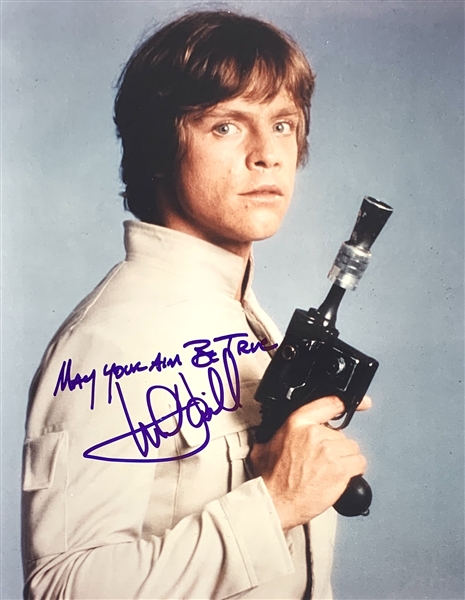 Mark Hamill Signed 8" x 10" Color Photo with Uncommon "May Your Aim Be True" Inscription (Beckett/BAS Guaranteed)(Steve Grad Collection)