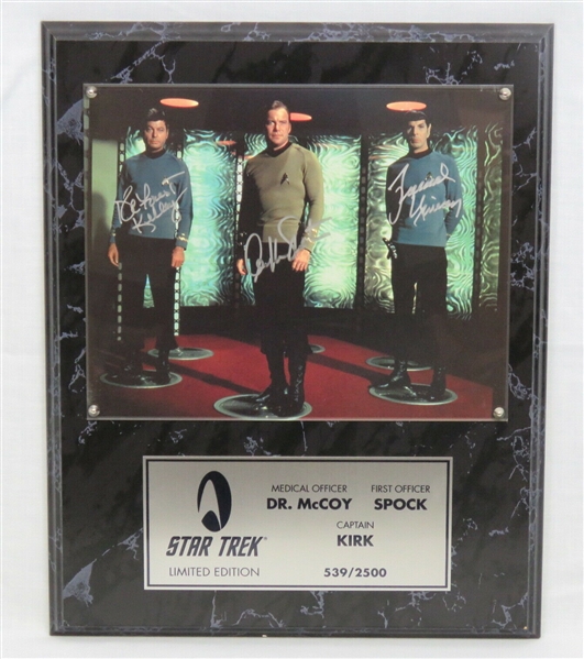 Star Trek Officers Limited Edition Signed 8" x 10" Photograph w/ Nimoy, Kelley & Shatner (Beckett/BAS Guaranteed)