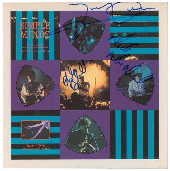 Simple Minds Group Signed "Dont You (Forget About Me)" Single Record Album (John Brennan Collection)(Beckett/BAS Guaranteed)