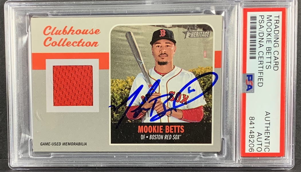 Mookie Betts Signed 2019 Topps Clubhouse Collection Limited Edition Relic Card #ECCR-MB (PSA/DNA)