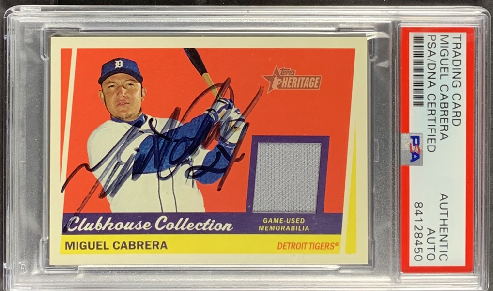 Miguel Cabrera Signed 2016 Topps Heritage Clubhouse Collection Baseball Card (PSA/DNA)
