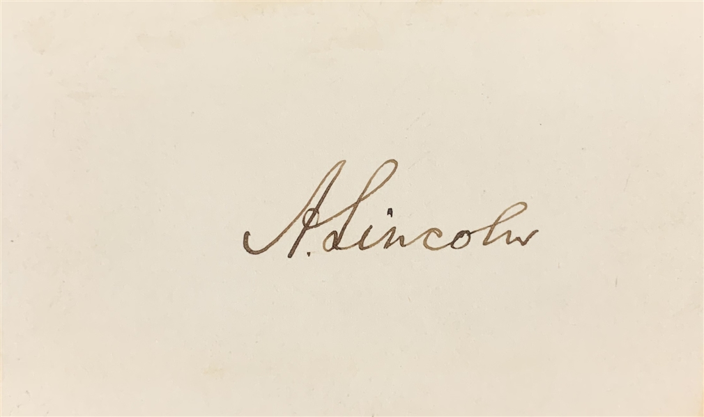 Abraham Lincoln Superb Signed Calling Card with Beckett (BAS) Graded GEM MINT 10 Autograph! (Beckett/BAS & JSA LOAs)