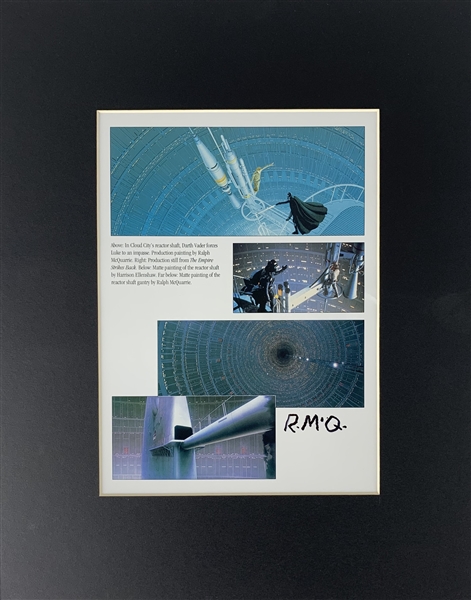 Star Wars: Ralph McQuarrie Signed Book Page Featuring "Empire Strikes Back" Concept Art (Beckett/BAS Guaranteed)