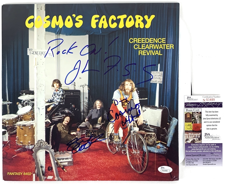 Creedence Clearwater Revival Rare Band Signed "Cosmos Factory" Record Album (JSA COA)