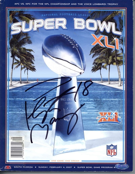 Peyton Manning Signed Super Bowl XLI Program (Steiner)