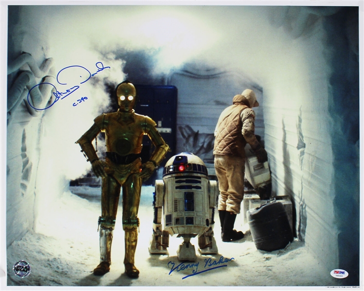 Star Wars: Anthony Daniels & Kenny Baker Signed 16" x 20" Color Photo from "The Empire Strikes Back" (Official Pix)(PSA/DNA)