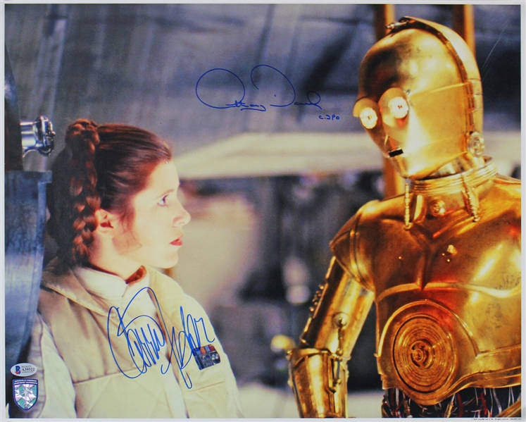 Star Wars: Carrie Fisher & Anthony Daniels Signed 16" x 20" Color Photo from "The Empire Strikes Back" (Official Pix & Beckett/BAS LOA)