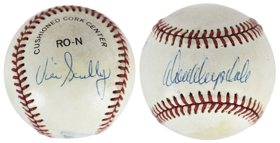 Dodgers Legends: Vin Scully & Don Drysdale Dual Signed ONL Baseball (JSA)