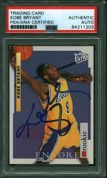 Kobe Bryant ULTRA-RARE Signed 1996-97 Fleer Ultra Encore Rookie Card (PSA/DNA Encapsulated)