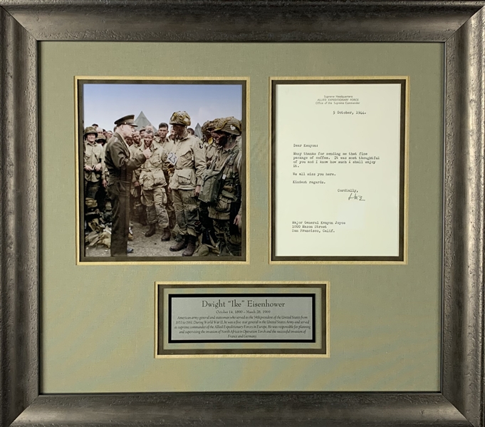 President Dwight D. Eisenhower Signed  5" x 7" Allied Expeditionary Force Letter (Beckett/BAS Guaranteed)