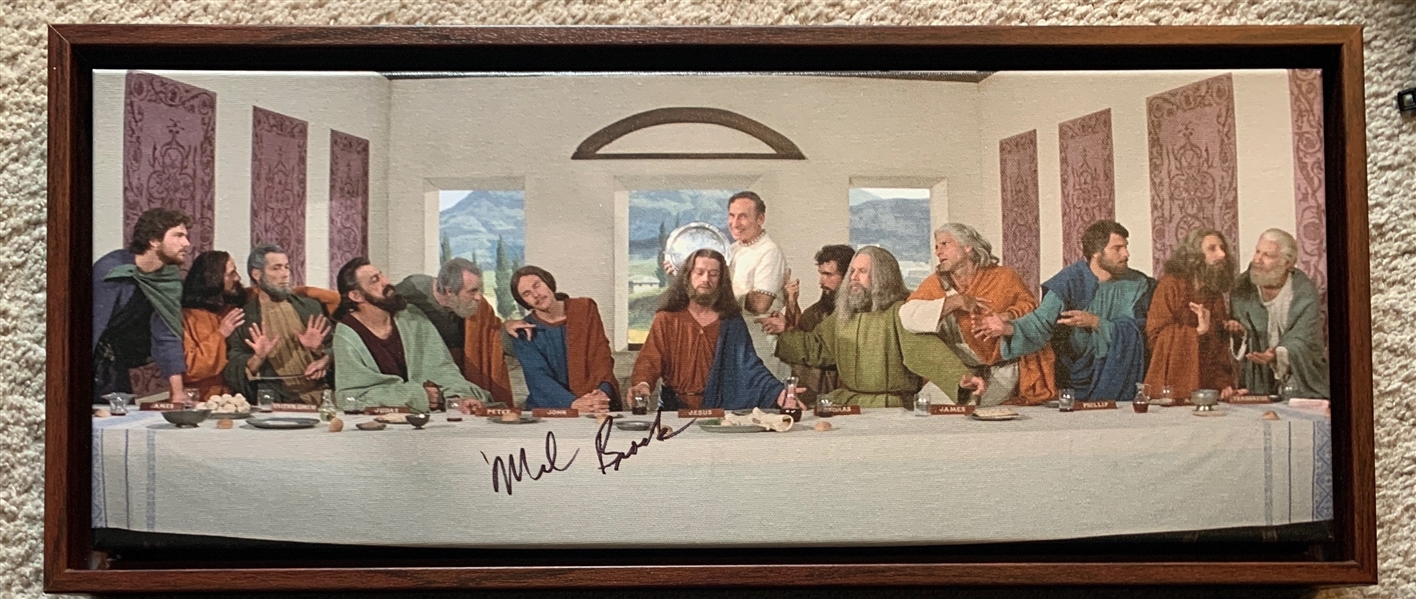 Mel Brooks Unique Signed "The Last Supper" 26" x 9" Framed Print from "The History of the World, Part 1" (Beckett/BAS Guaranteed)
