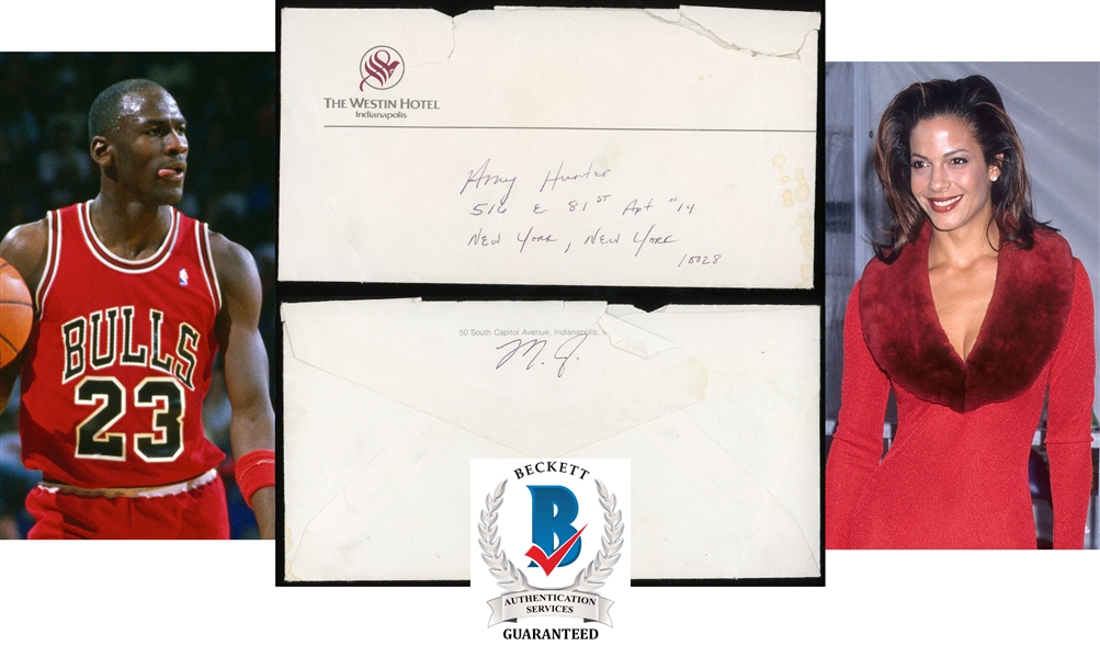 Michael Jordan Handwritten & Signed Envelope to Former Love Interest Amy Hunter (c.1989)(Beckett/BAS Guaranteed)