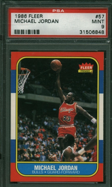Michael Jordan 1986 Fleer Rookie Card PSA Graded TOUGH MINT 9