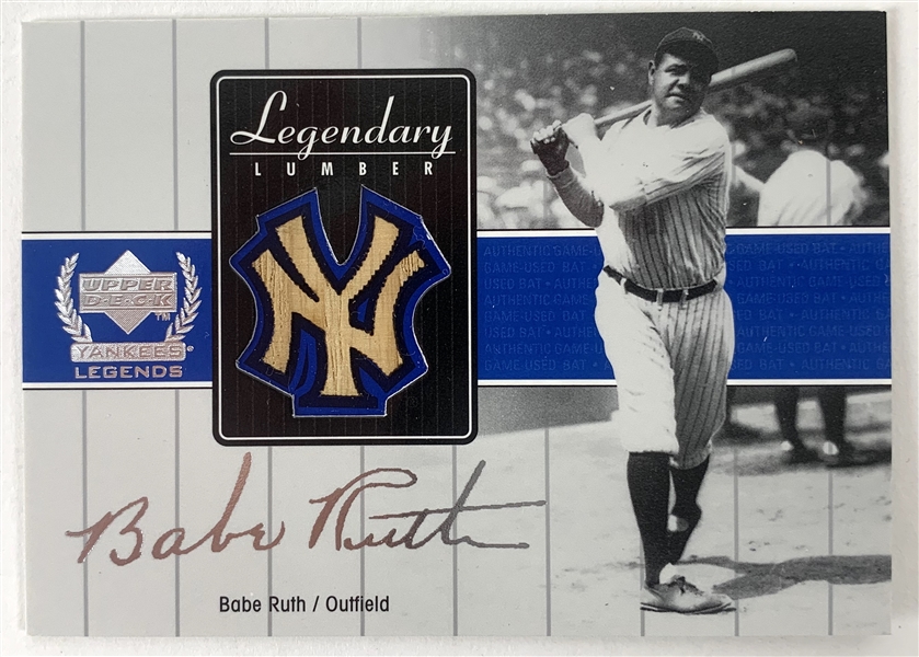 2000 Upper Deck Legends Babe Ruth Legendary Lumber Bat Segment Insert Card #BR-LL