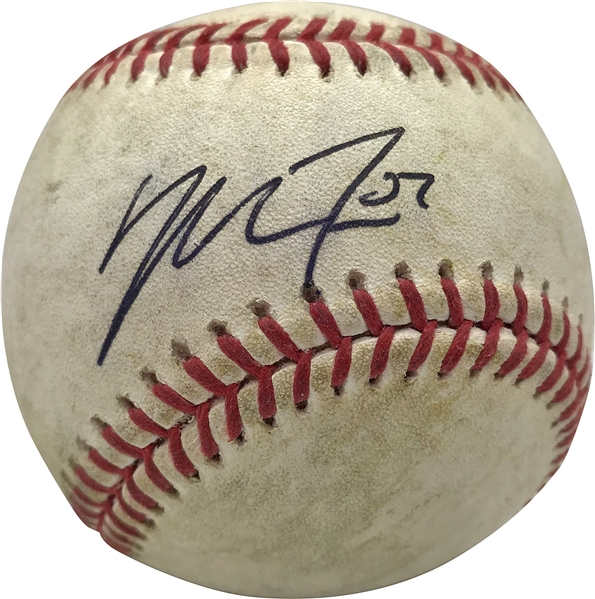 Mike Trout Signed & Game Used Rookie-Era OML Baseball (JSA & Iconic Auctions LOA)