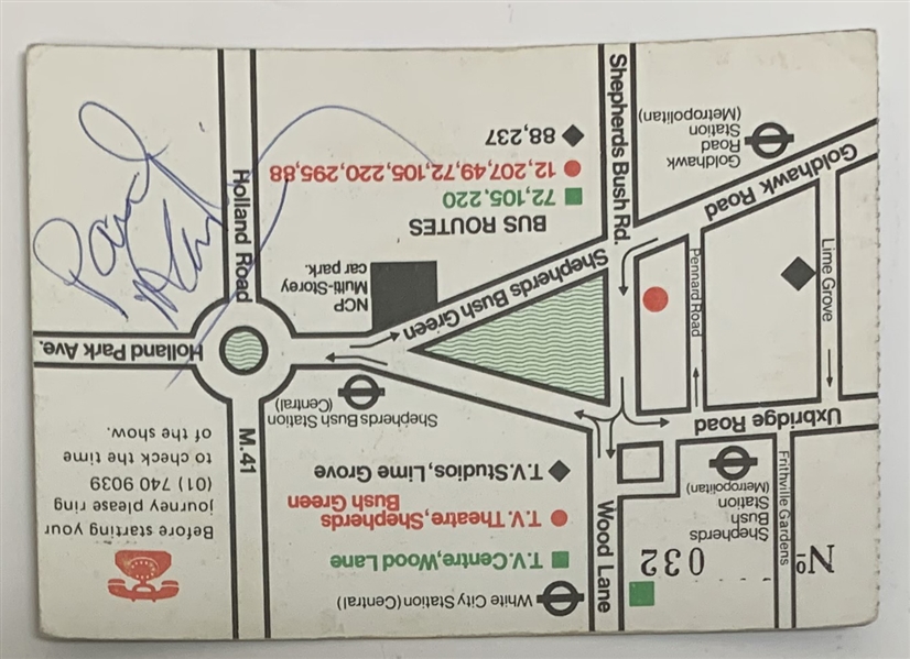 The Beatles: Paul McCartney Signed 3.5" x 4" London Metro Map (Beckett/BAS)